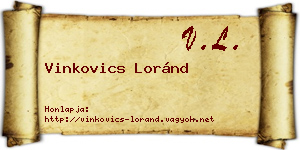 Vinkovics Loránd névjegykártya